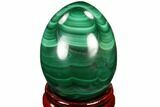 Stunning Polished Malachite Egg - Congo #115295-1